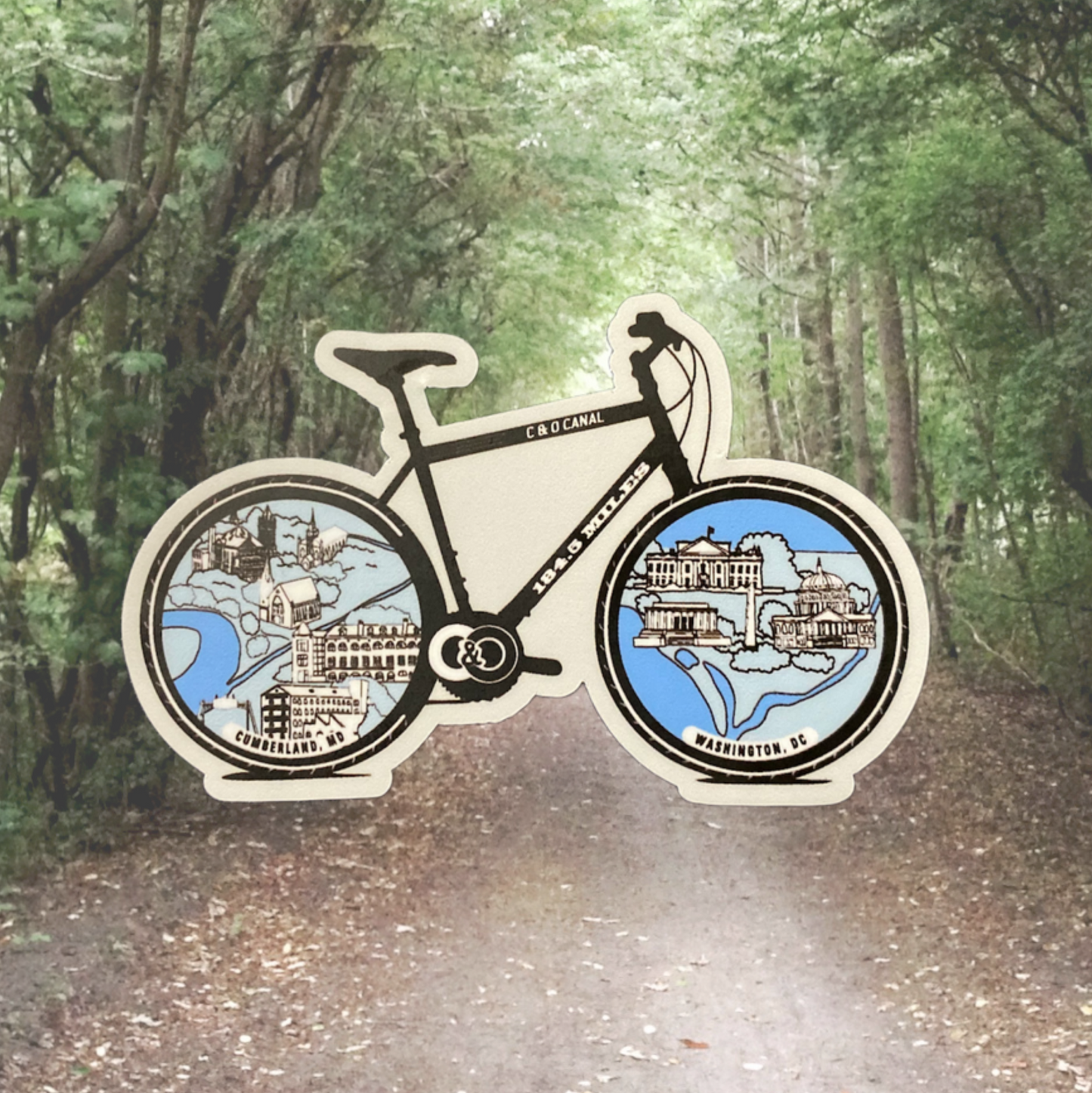 C&O Canal Bike Sticker 4 inch