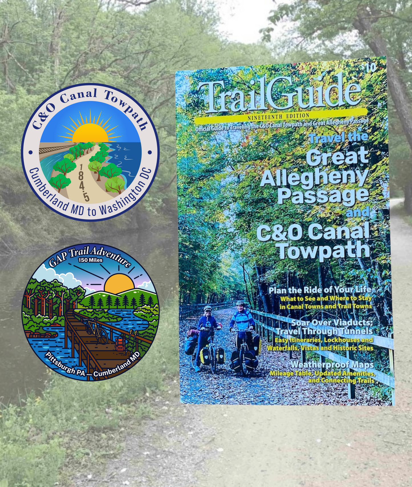 GAP and C&O Canal Trail Guide with Stickers Package