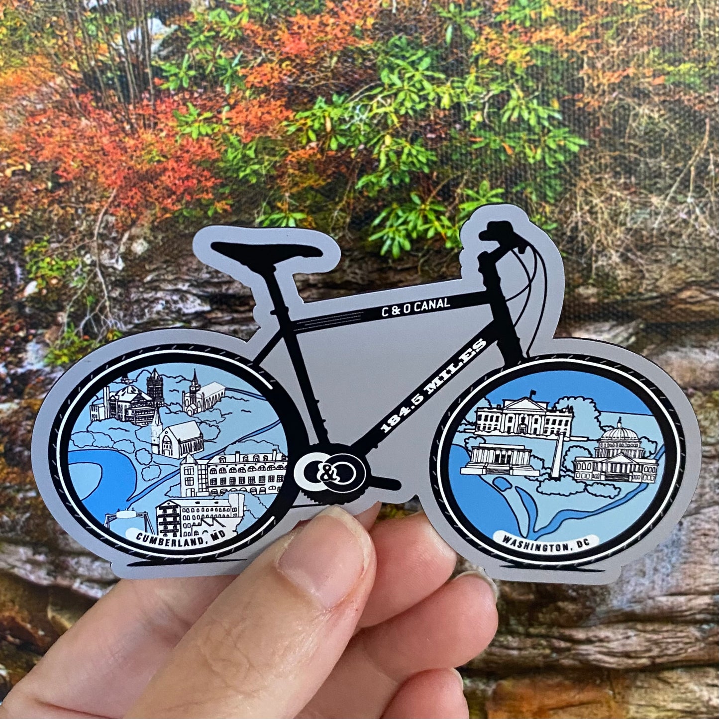 C&O Canal Bike Magnet 4 inch