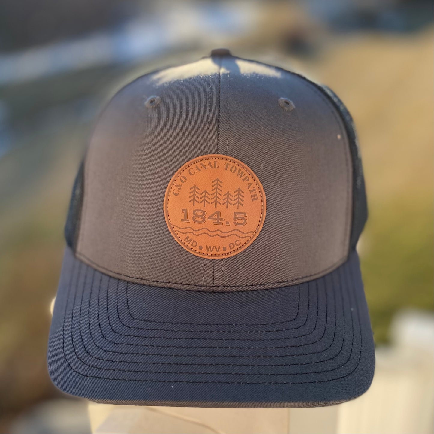 c and o canal trucker hat grey and black